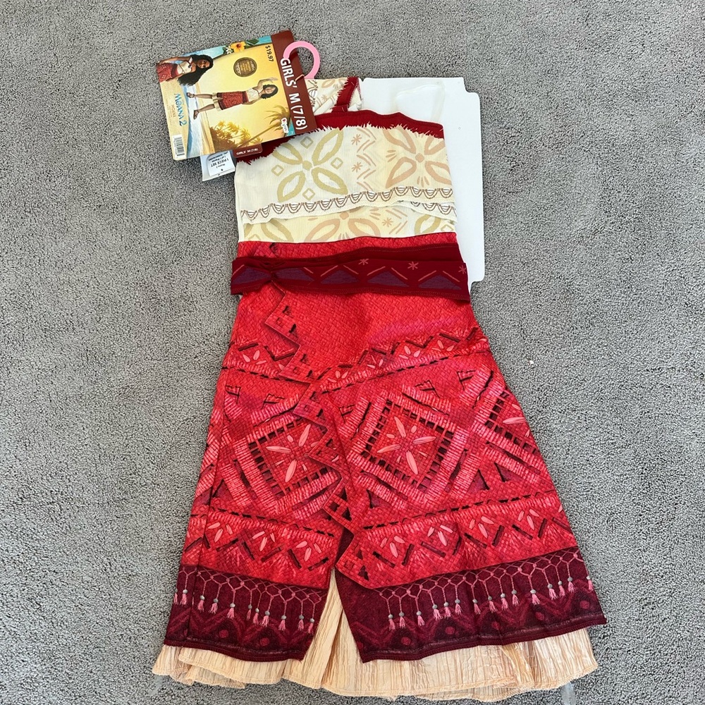 Disney Moana 2 Red and Cream Dress